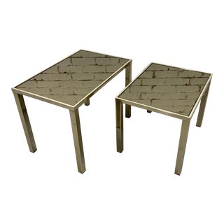 Vintage Modern Glass and Chrome Side Tables - a Pair For Sale