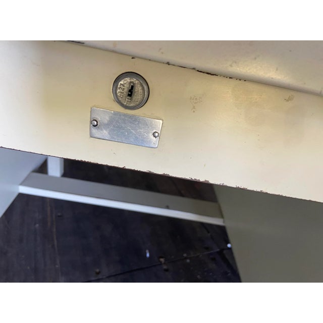 1940s 1940s Vintage Mid Century Modern Metal Tanker Desk For Sale - Image 5 of 13