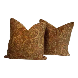 Early 21st Century Paisley Pattern Pillows- a Pair