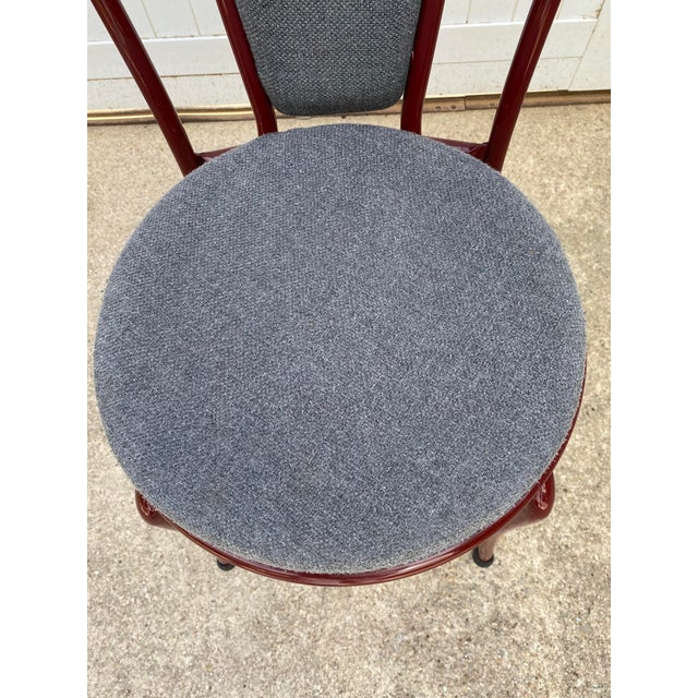 Burgundy Fabric and Metal Bistro Chair, 1990 For Sale - Image 4 of 18