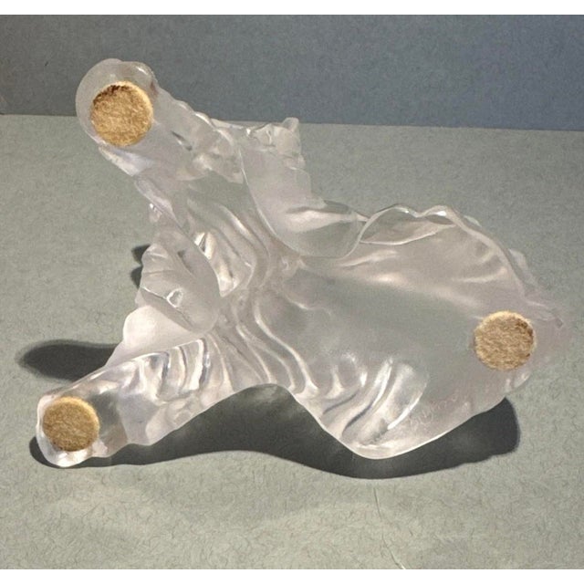 Transparent Vintage Lalique France Frosted Crystal Yorkshire Terrier Dog Figurine For Sale - Image 8 of 8
