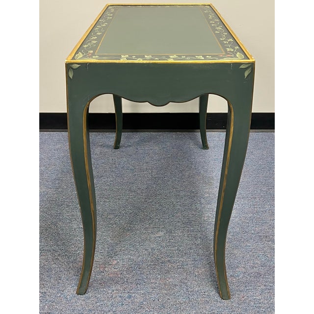 Paint Louis XV Style Paint Decorated Accent Table With Drawer For Sale - Image 7 of 10
