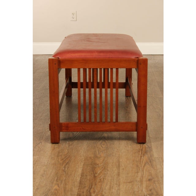 Stickley Mission Collection Cherry Spindle Bench For Sale - Image 10 of 18