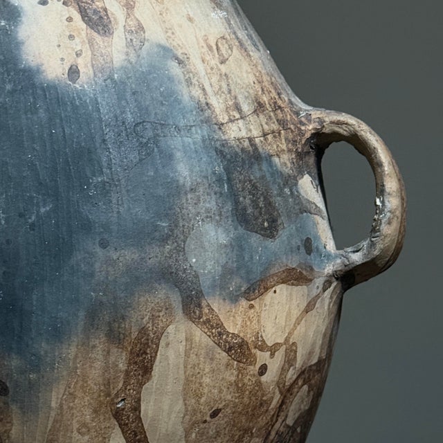 Sculpture Materials Vintage Monumental Abstract Expressionist Tonaltepec Amphora Style Handled Clay Vessel W/Custom Stand For Sale - Image 7 of 11