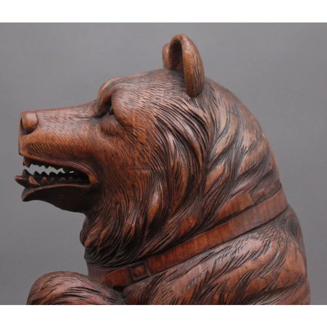 19th-Century Black Forest Bear Stick Stand For Sale - Image 4 of 13