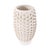 Featuring a rhythmic pattern of intricately layered, hand-applied loops, this all-white design creates visual interest...