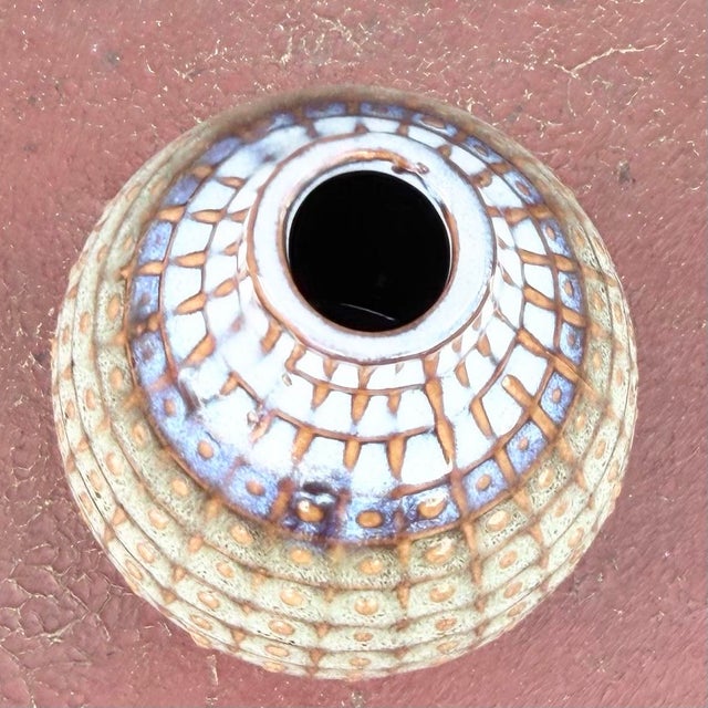 Vintage Mid Century Glazed Ceramic Stoneware Vase For Sale - Image 4 of 8