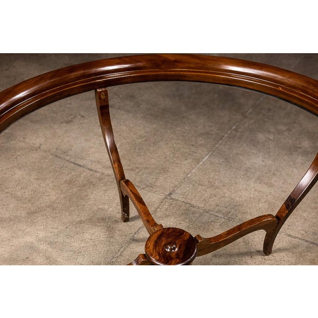 Circular Coffee Table in Caviúna Wood & Glass by Giuseppe Scapinelli, Brazil, 1950s For Sale In New York - Image 6 of 18