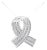 14K White Gold 2 5/8 Cttw Channel Set Round and Baguette Diamond Awareness Ribbon Pendant (H-I Color, I1-I2 Clarity) - Chain Not Included For Sale