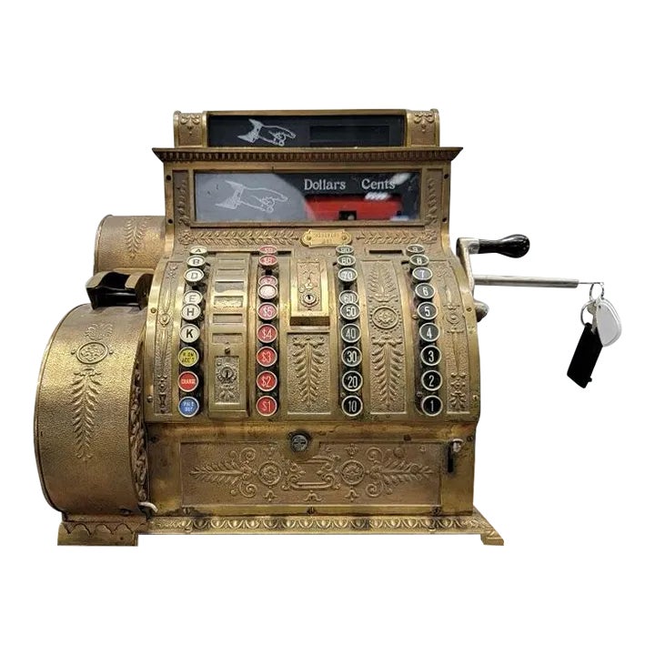 Antique National Cash Register Co. Model 422x With Paper Receipt