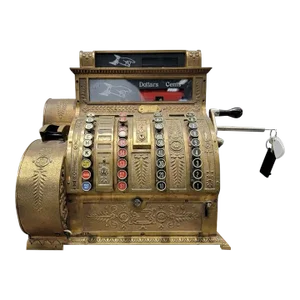 Antique National Cash Register Co. Model 422x With Paper Receipt Ink Printer