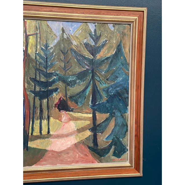 Leif Ewens, Forest Road, 1950s, Oil on Canvas, Framed For Sale - Image 5 of 18