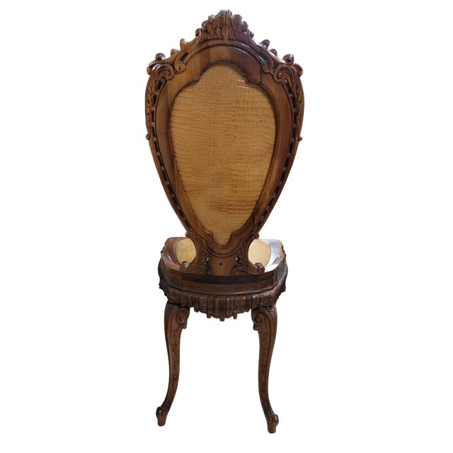 Baroque Chair in Reptile Skin, 1890s, Set of 8 For Sale - Image 5 of 9