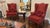 Pair of vintage Traditional lounge chairs, in colour red.