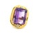 Amethyst Italian 14k Gold Emerald-Cut Amethyst & Diamond Cocktail Ring, Circa 1980, Size 7.25 For Sale - Image 8 of 14