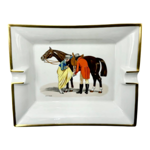 Vintage Hermes Paris Philippe Ledoux Equestrian Ashtray Catchall Dish