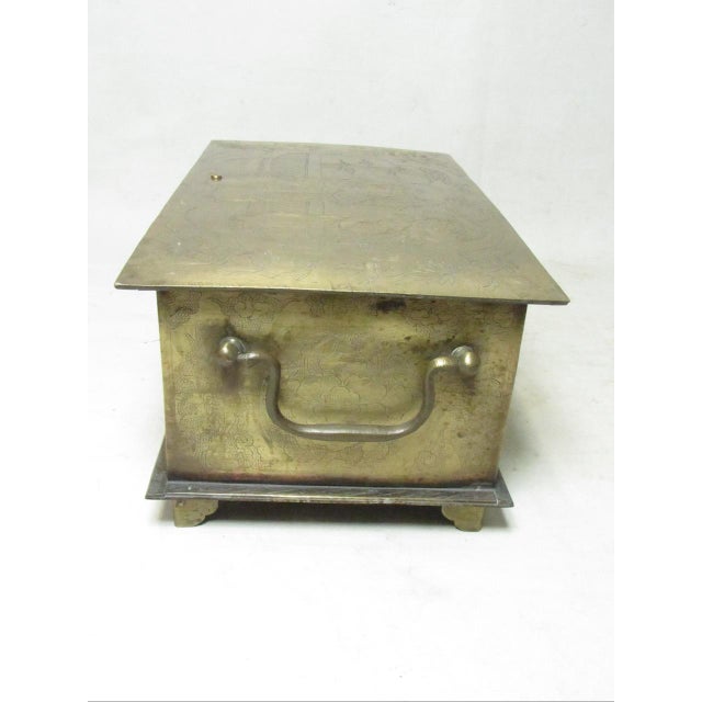 Antique Chinese Engraved Brass Box For Sale In San Francisco - Image 6 of 12