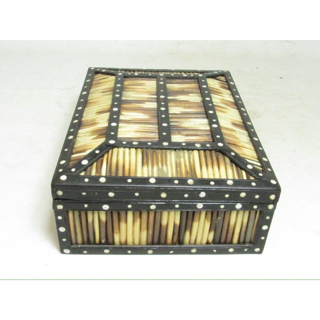 English Antique Anglo Indian Porcupine Quill Box For Sale - Image 3 of 12