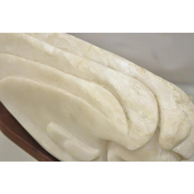 Vintage Bud Miller 1989 Native American Carved Alabaster Double Sided Sculpture For Sale In Philadelphia - Image 6 of 12