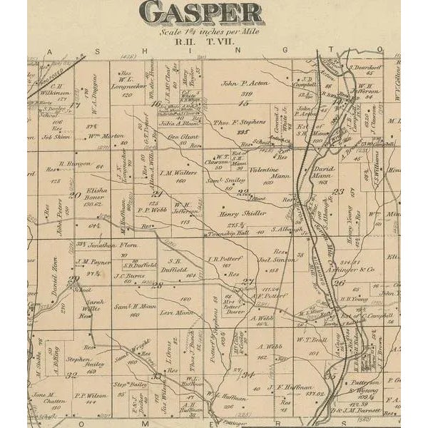 Antique Map of Gasper, Hamburg and West Elkton, 1871 For Sale - Image 3 of 5