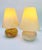 Pair of table lamps, lampshades beige and pink murano glass vintage design, circa 1980s no markings or stickers both base...
