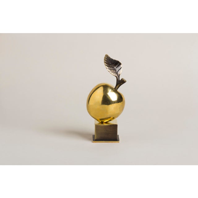 "Apple" — from the Fruits series A contemporary still-life bronze of a single apple, mounted on a small plinth. The fruit...