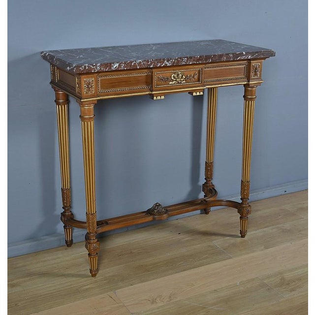 Louis XVI Style Mahogany Console Table, Late 19th Century For Sale - Image 4 of 18