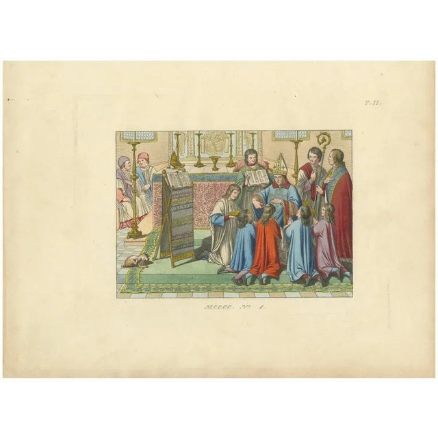 Medieval Church Ceremony, 1845, Engraving on Paper For Sale - Image 11 of 11
