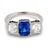 Art Deco 1920s Art Deco 2.30 Carat Sapphire Diamond Platinum Three Stone Ring, Size 7 For Sale - Image 3 of 6
