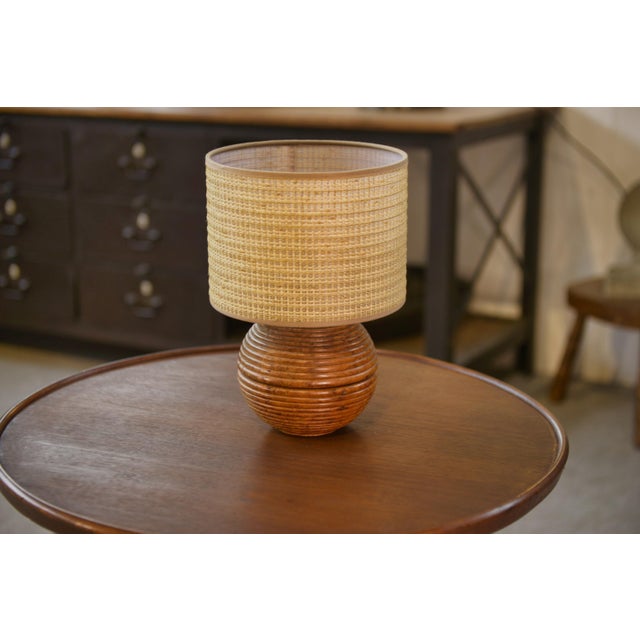 Wood Turned Walnut Burl Lamp, 1940s For Sale - Image 7 of 8