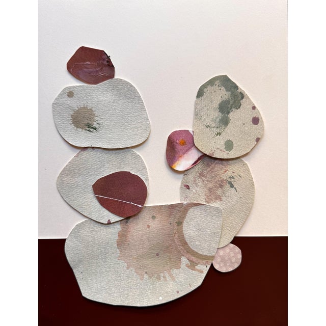 Pink "Love Without Words 6" Original Mixed-Media Collage on Paper by Zac Woodiel For Sale - Image 8 of 9