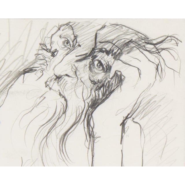 James L. Bruch 1960s “The Bored Reader” Graphite Drawing For Sale - Image 4 of 8