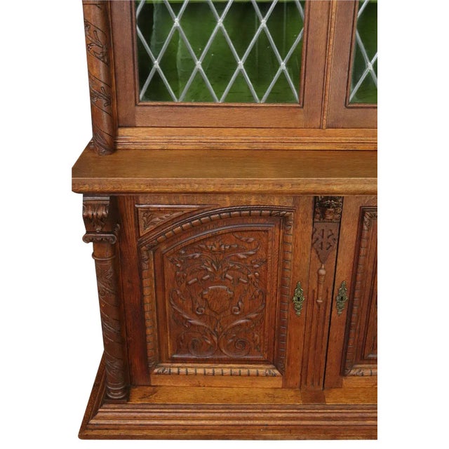 Bookcase Mechelen Renaissance Oak Vintage 1930 For Sale - Image 9 of 11