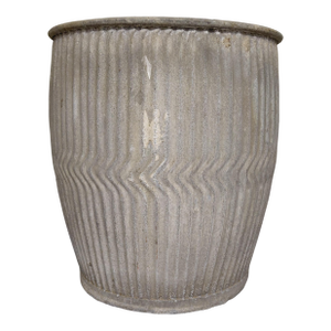 Vintage English Chevron Galvanized Dolly Tub Planter