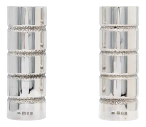 Modern Sterling Silver Salt and Pepper Pots by George E Grant, 1971, Set of 2