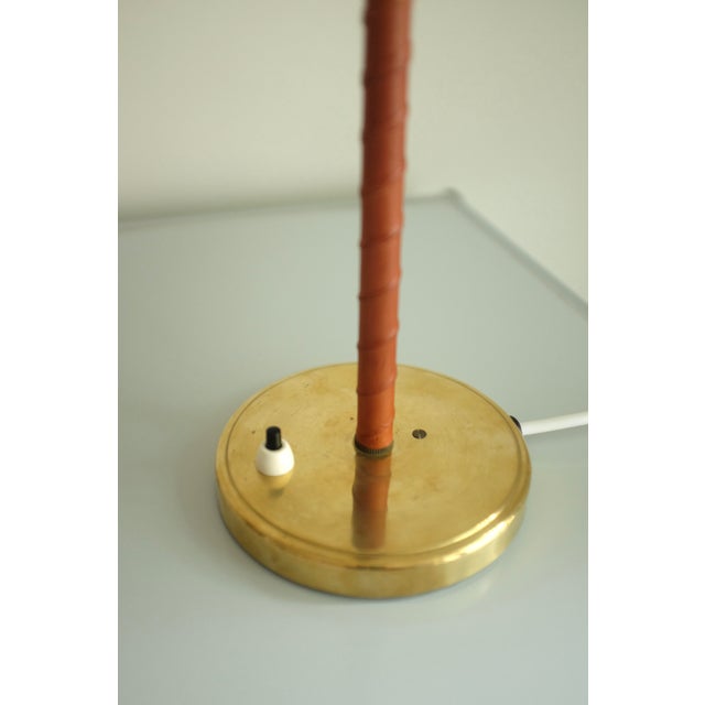 Metal 1950s Brass and Leather Table Lamp Asea For Sale - Image 7 of 10
