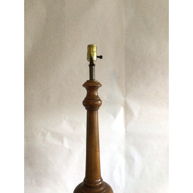 1960s 1960s Wooden Lamps on Black Wood Base - A Pair For Sale - Image 5 of 9