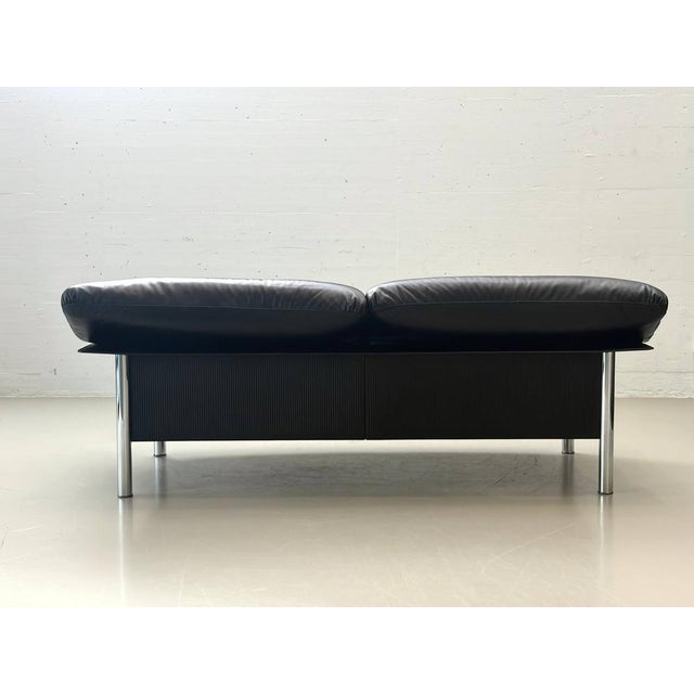 Black Black 3-Seater Sofa by Pierluigi Cerri for Poltrona Frau, Italy, 1990s For Sale - Image 8 of 15