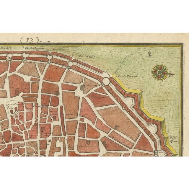 Hand-Colored City Plan of Cologne by Nicolas de Fer, 1705 For Sale - Image 3 of 8