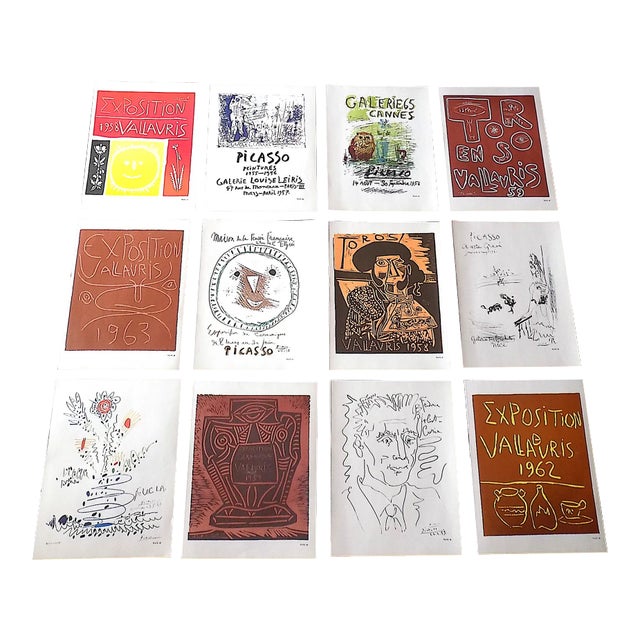 Vintage Mid Century Modern Picasso Lithographs - Set of 12 For Sale