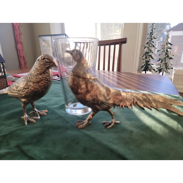 Pair of Late 20th Century Silver Tone Bird Figurines For Sale - Image 13 of 15
