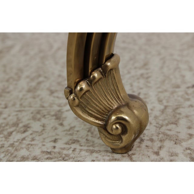 Labarge Stunning Hollywood Regency Brass & Glass Coffee Table For Sale - Image 10 of 14