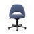 Saarinen Executive Armless Chair in Ocean Blue Woven Leather Swivel Base by Eero Saarinen for Knoll For Sale - Image 9 of 9