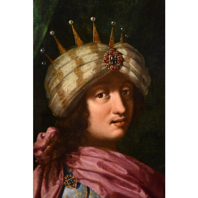 After Michele Desubleo, Portrait of King Solomon, 1650, Oil on Canvas For Sale - Image 10 of 17