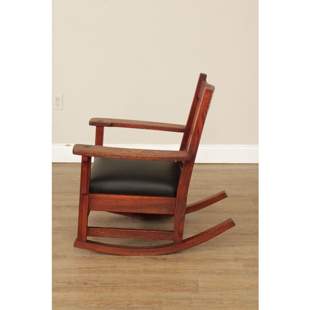 Mission Style Antique Oak Rocking Chair For Sale - Image 11 of 12
