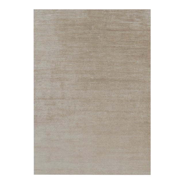 Rug & Kilim’s Oversized Modern Textural Rug in Beige-Brown Stripes and Striae - 12x17 For Sale