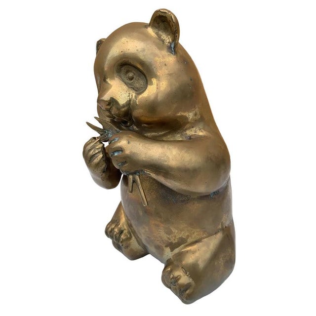 MCM Brass Panda Statue Figurine For Sale - Image 15 of 17