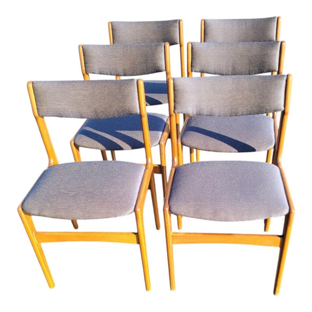 1950s 1950s Mid-Century Danish Teak Dining Table Chairs – Scandinavian Modern Set For Sale - Image 5 of 18