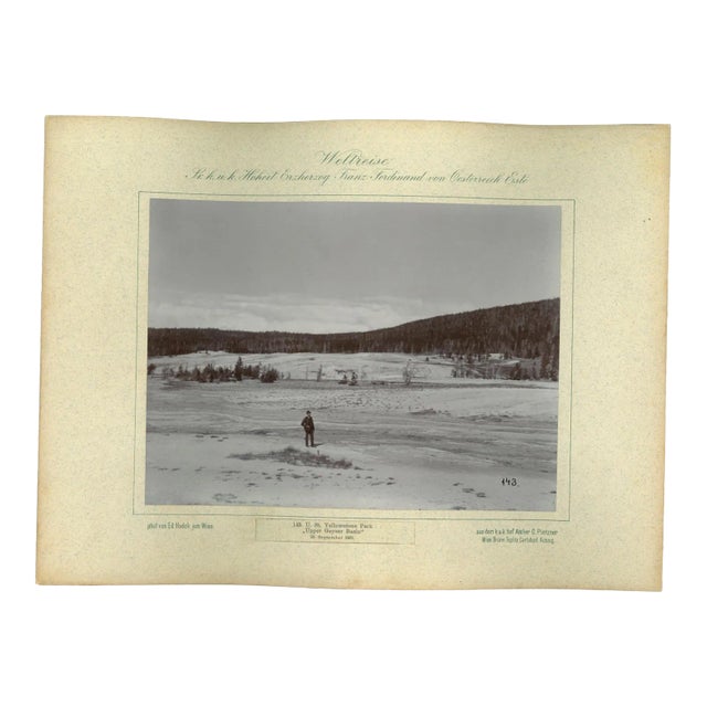 Yellowstone Park, Upper Geyser Basin, Original Vintage Photo, 1893 For Sale