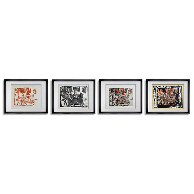 Mid-Century Modern 4 Pablo Picasso Lithographs (4pc Set) ~ Le Depart Et Cheval ~ W/Frames For Sale - Image 3 of 11